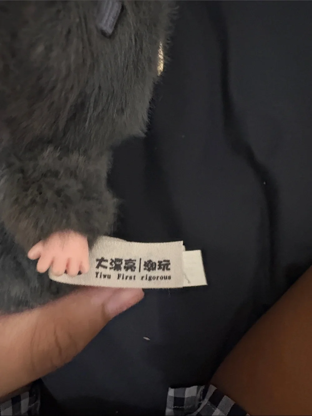 Gray Plush Bunny Costume Doll - Soft Cute Small Pet Toy